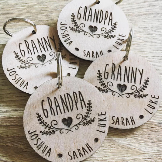 Personalised engraved wreath Keyring