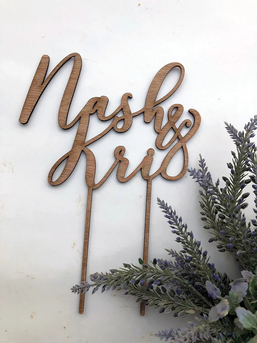 Any 2 names personalised cake topper