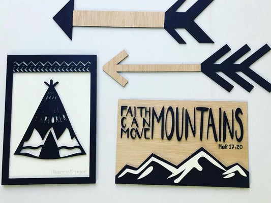 Mountains Frame, TeePee Frame Plus 2 Arrows Combo