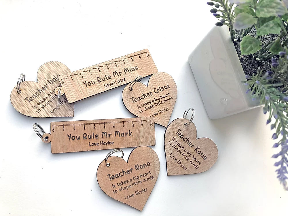 Personalised Teacher Engraved Keyrings