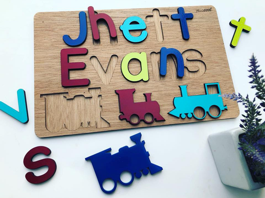 Personalized TRAINS Name, Surname and Theme Puzzle