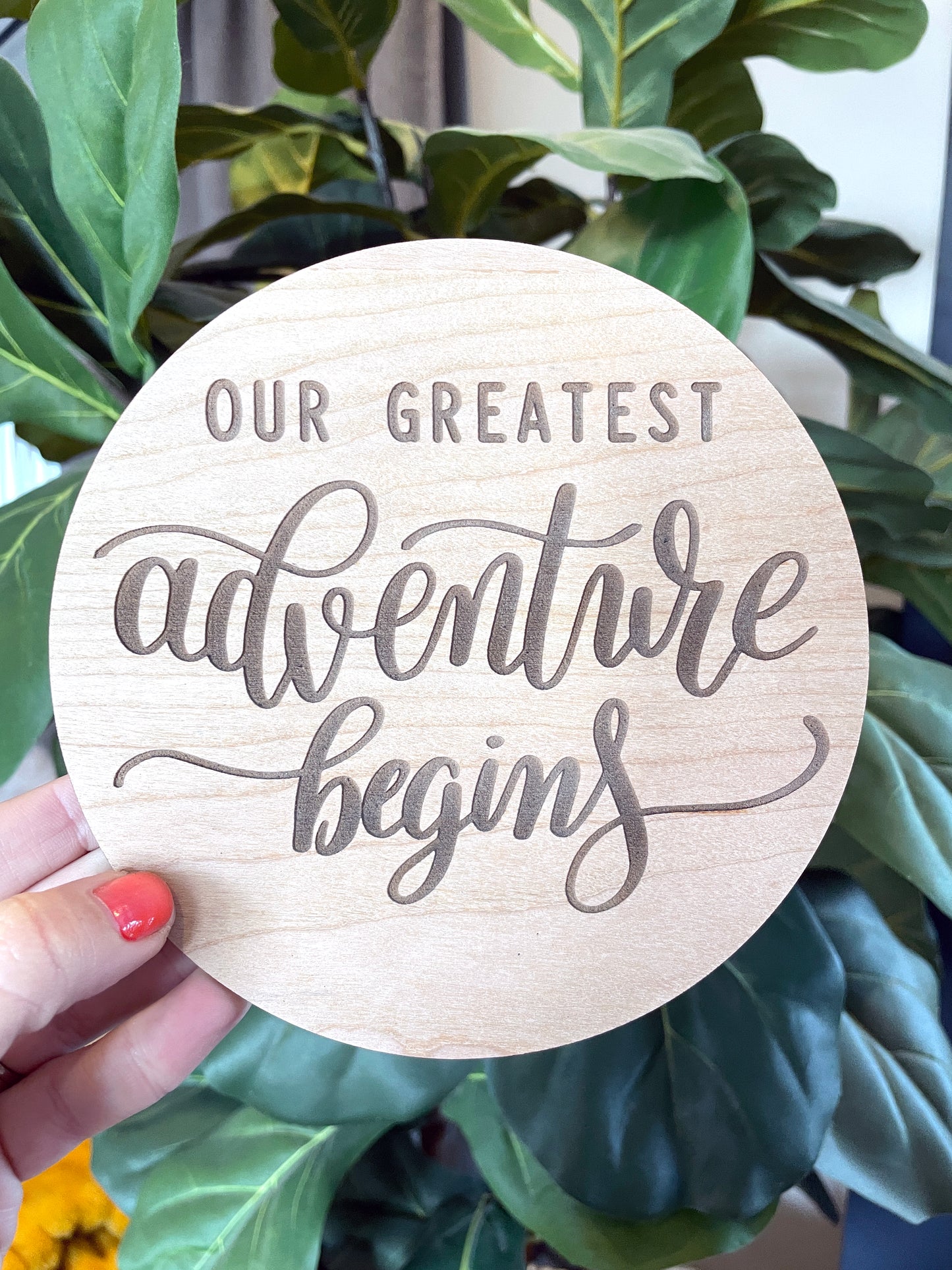 Adventure Begins engraved plaque