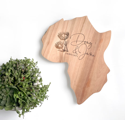 Africa Shaped Cutting Board