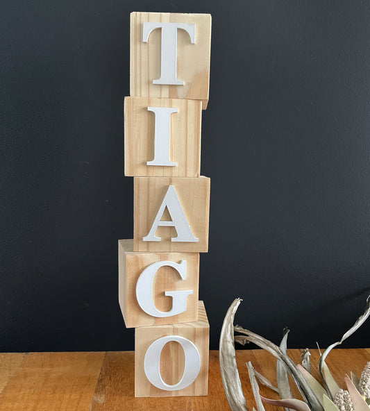 Personalized Wooden Blocks with Laser Cut Letters