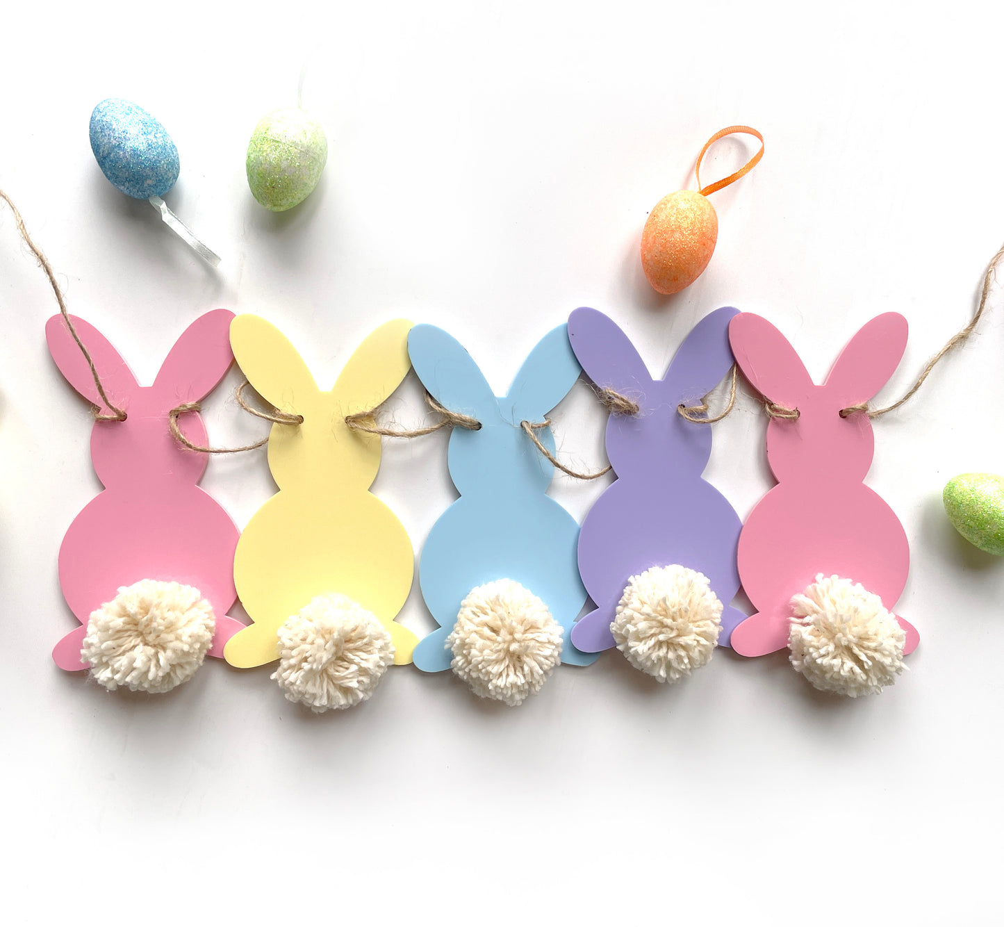 Bunny Bunting in Pastel Acrylics