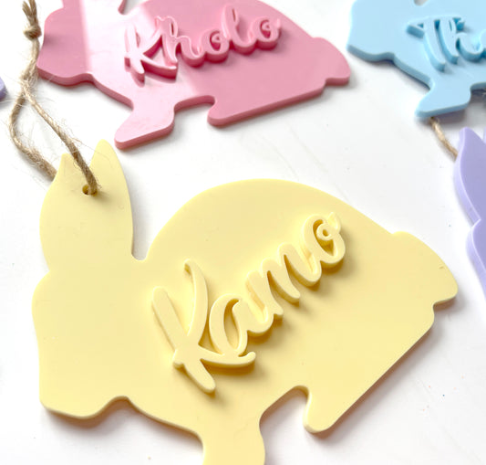 Pastel Acrylic personalised Easter bunnies