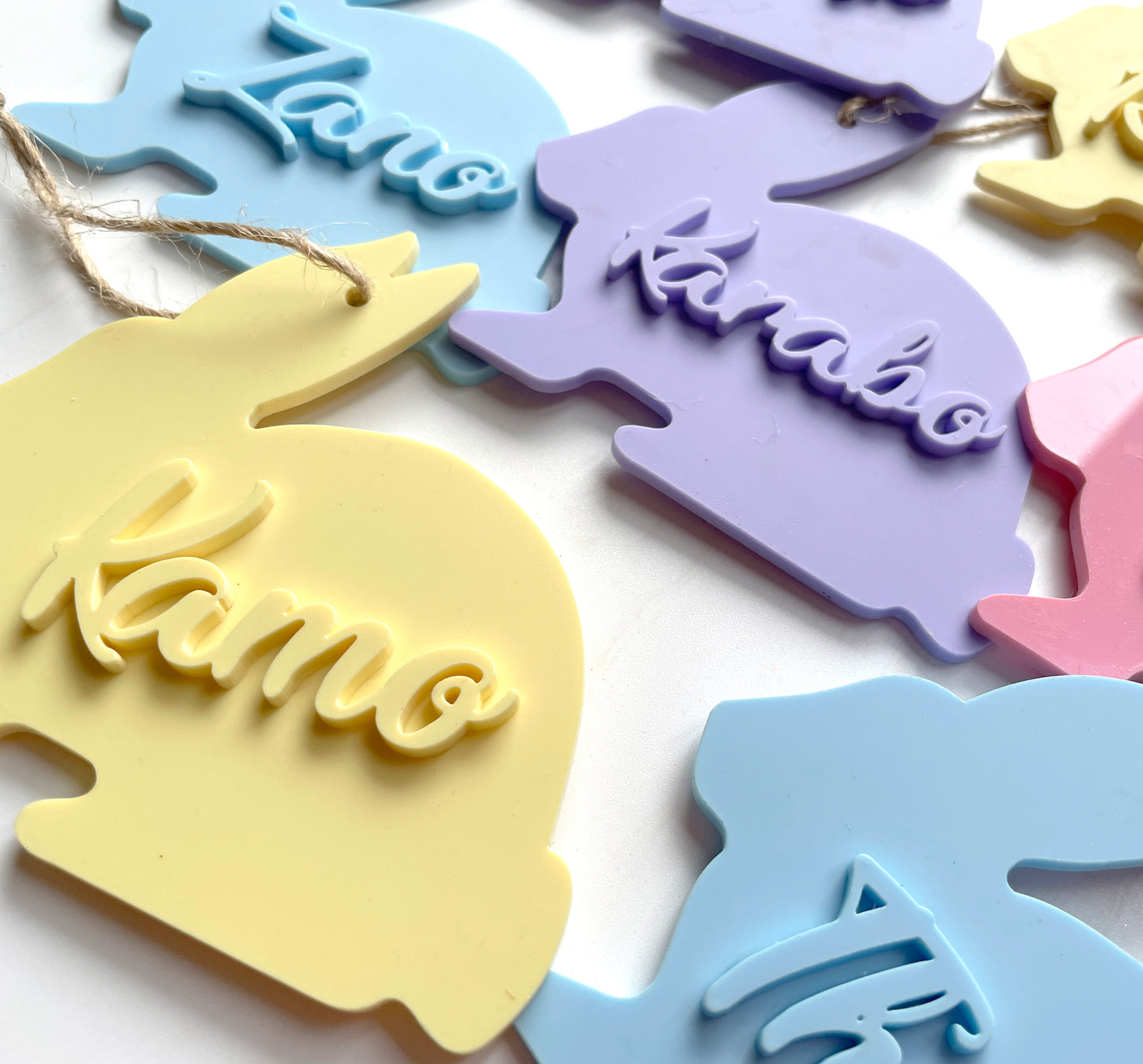 Pastel Acrylic personalised Easter bunnies