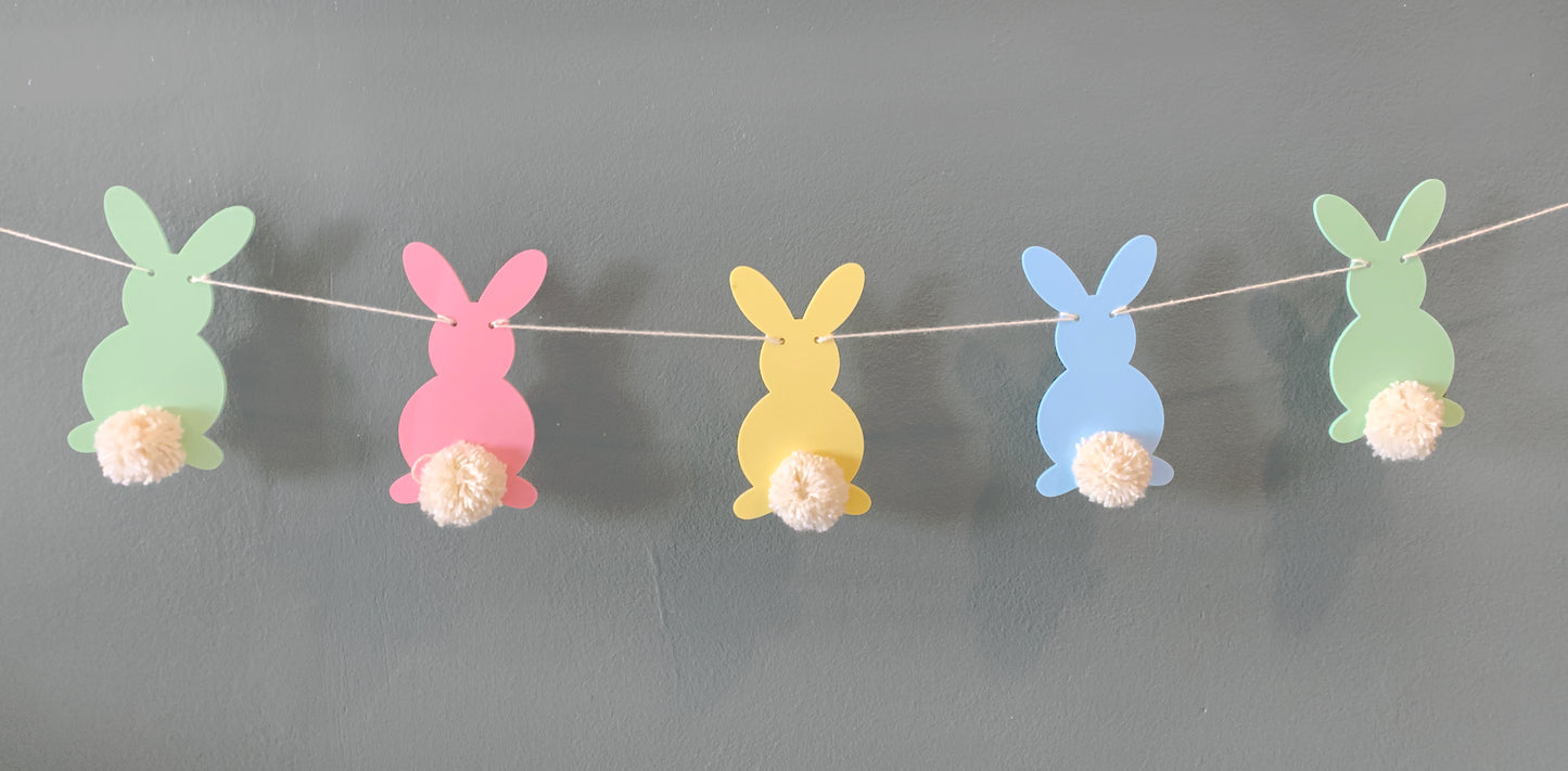 Bunny Bunting in Pastel Acrylics