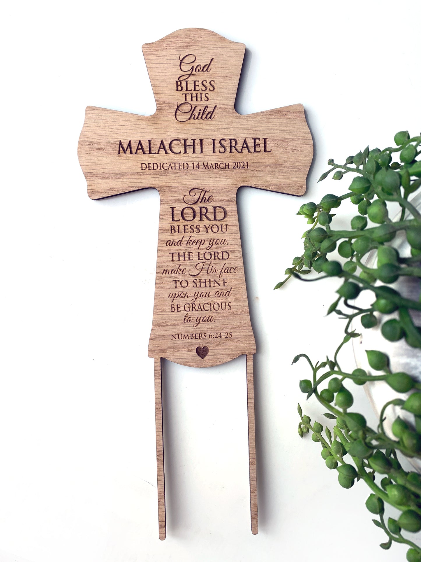 Christening cross cake topper