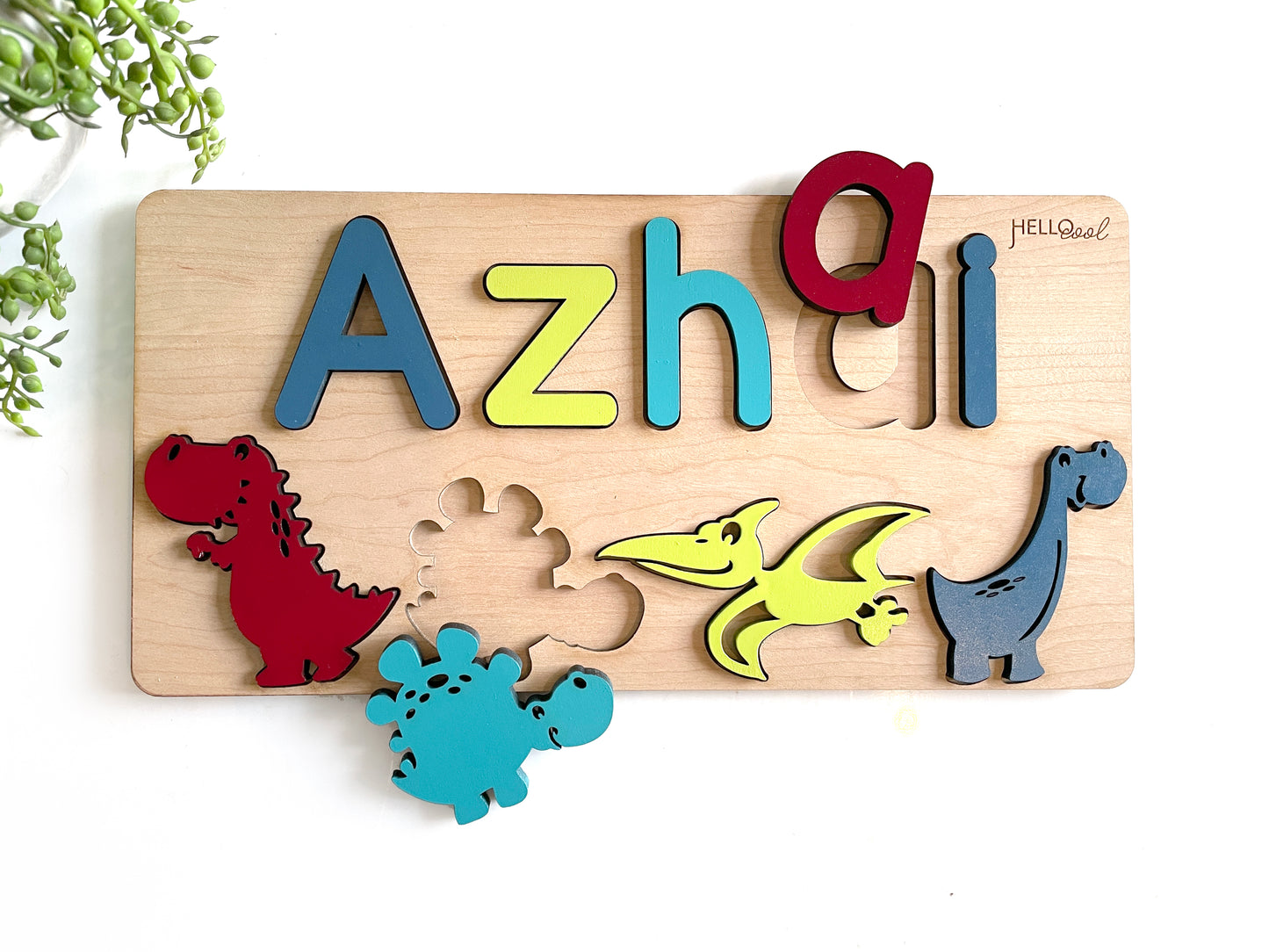 Personalised DINO Name and Theme wooden Puzzle