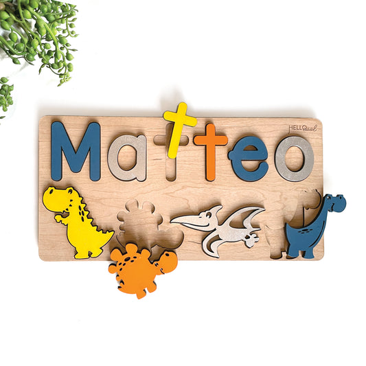 Personalised DINO Name and Theme wooden Puzzle