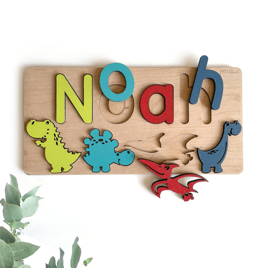 Personalised DINO Name and Theme wooden Puzzle