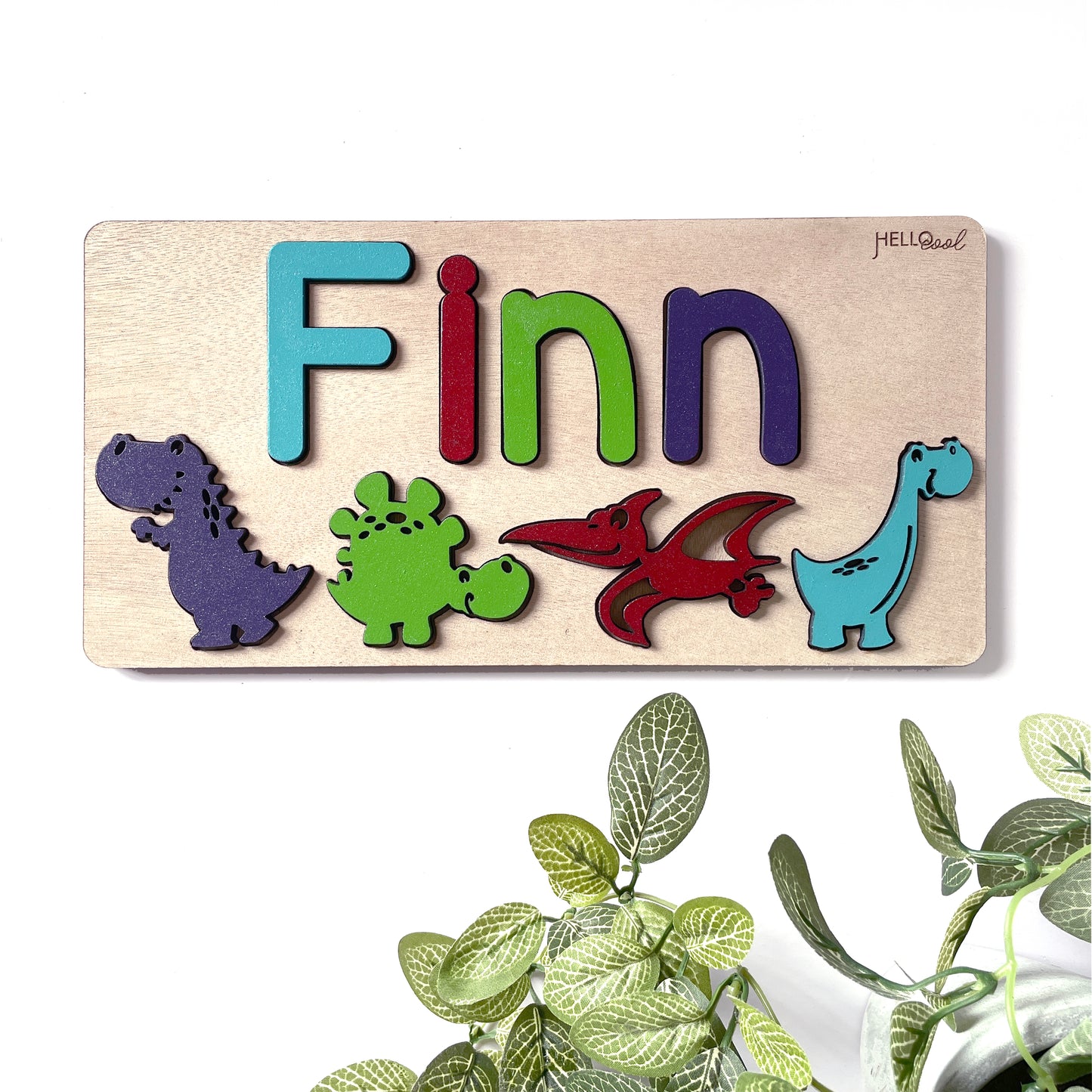 Personalised DINO Name and Theme wooden Puzzle