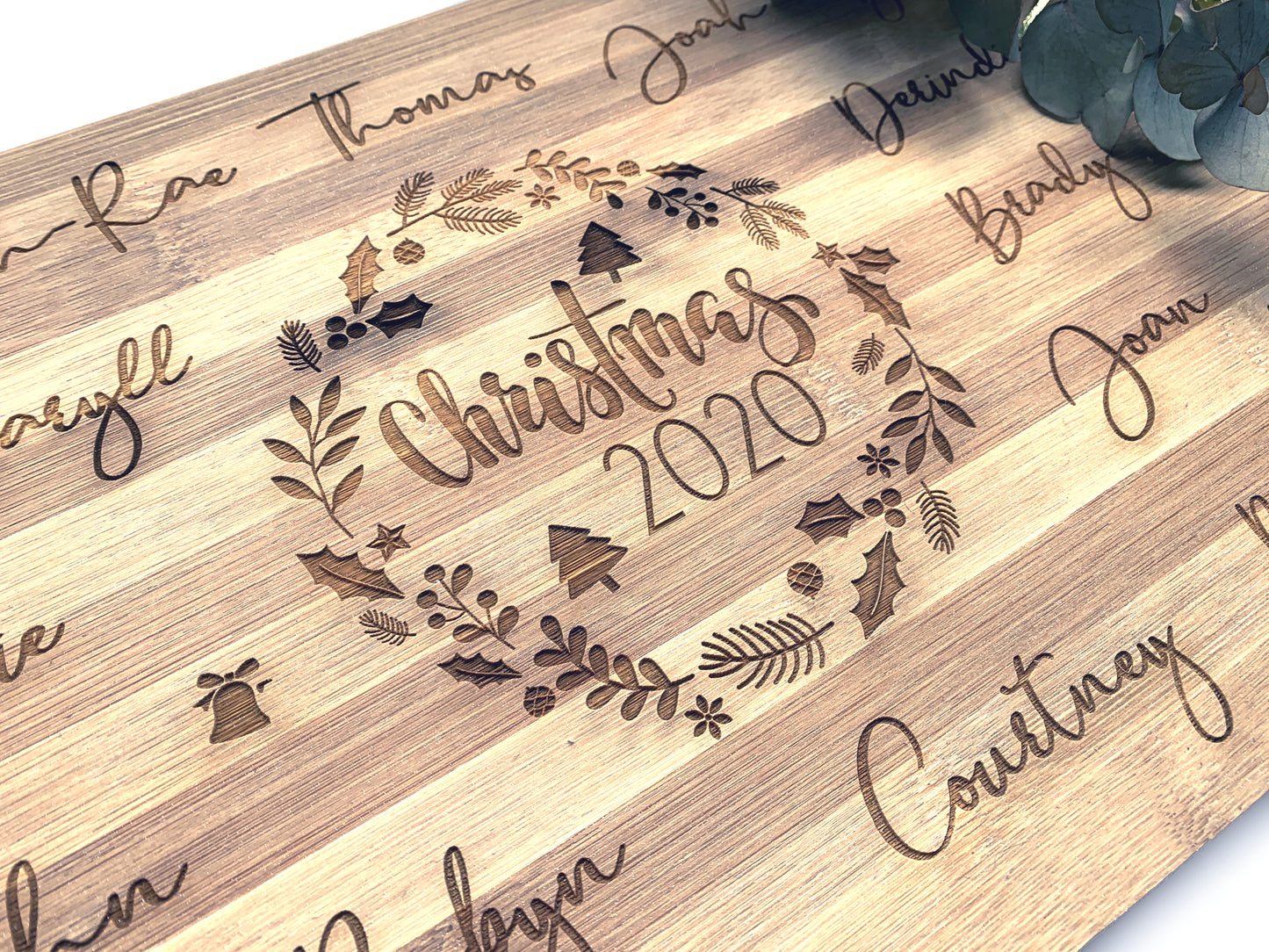 Family Christmas cutting board