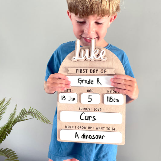 Personalised Back to School Boards Large with Interchangeable Names