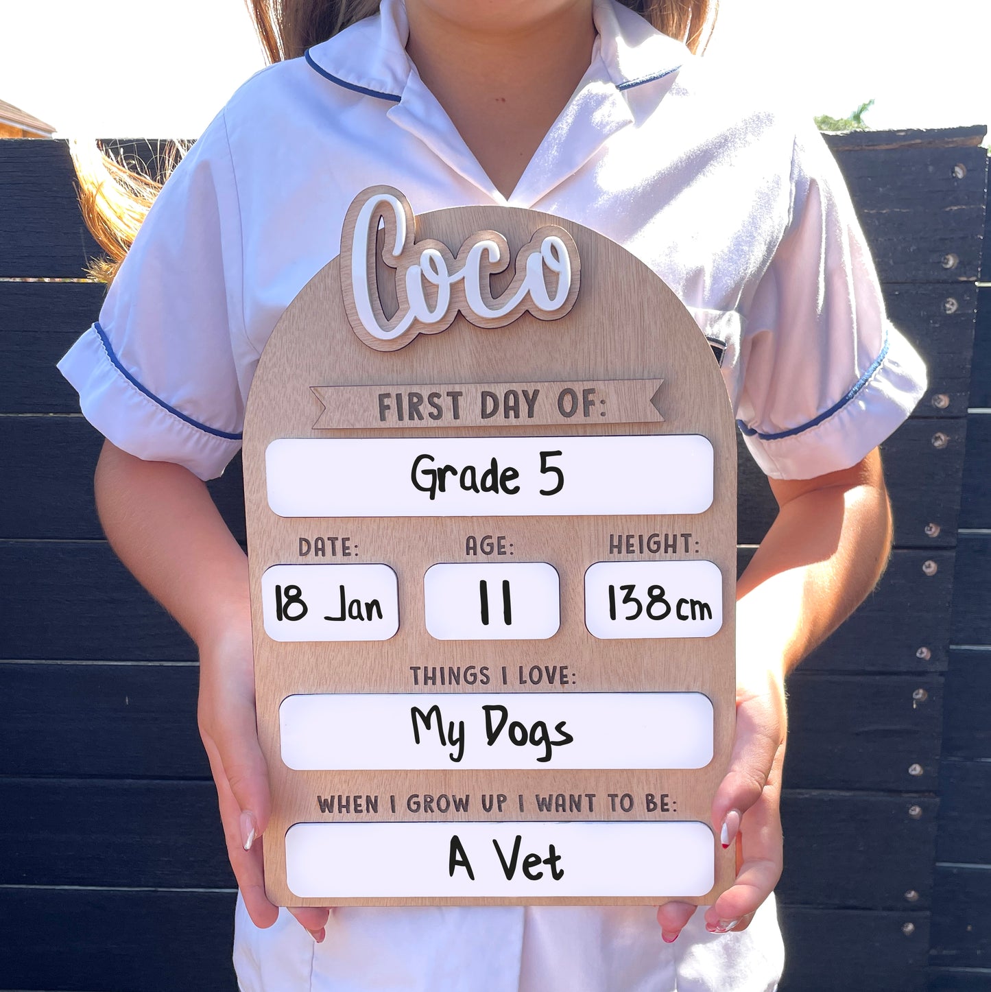 Personalised Back to School Boards Large with Interchangeable Names