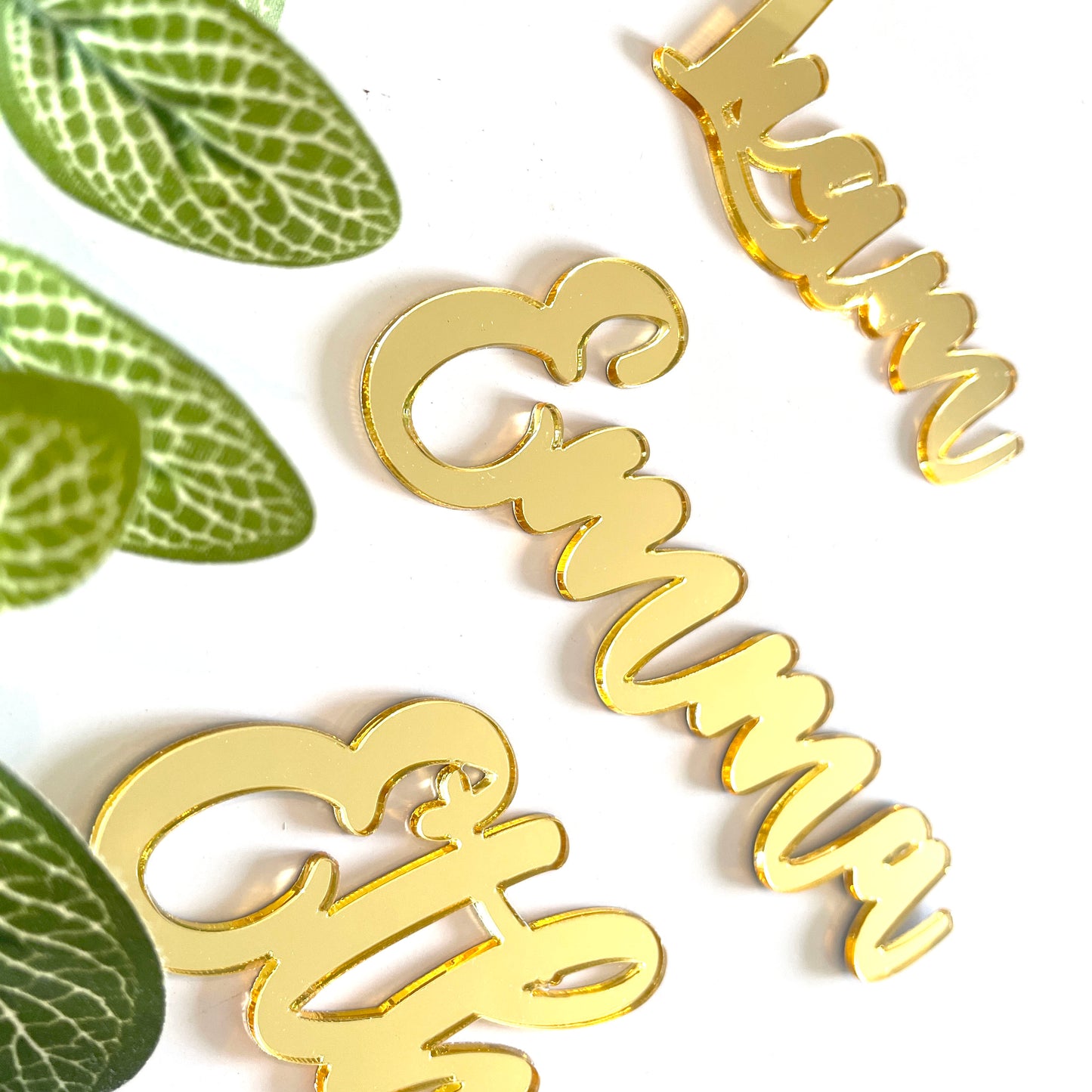 Personalized Gold Mirror Perspex Names