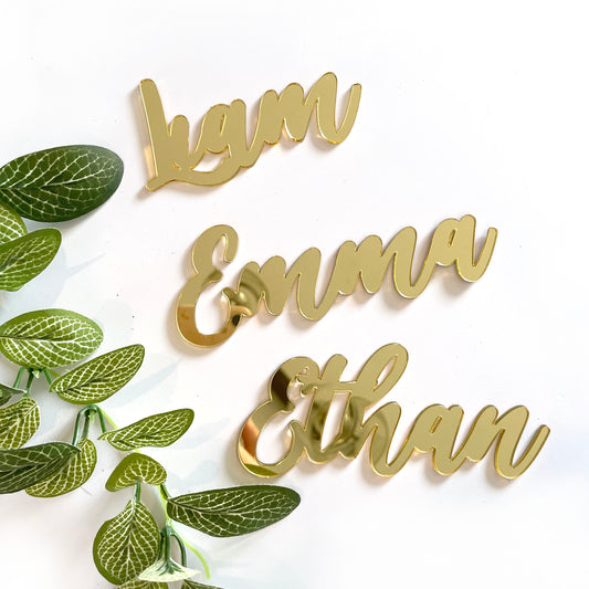Personalized Gold Mirror Perspex Names