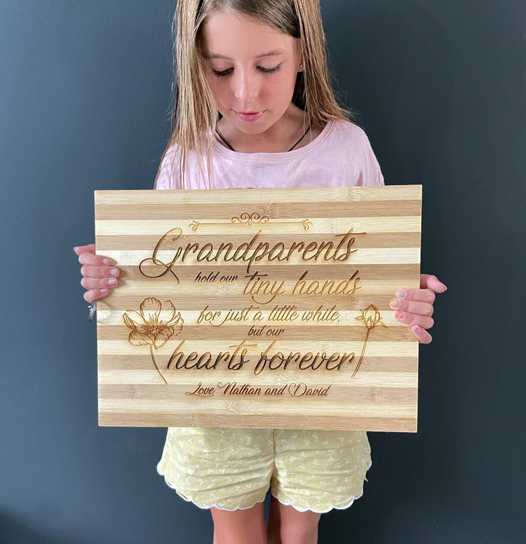 GRANDPARENTS engraved personalised cutting board