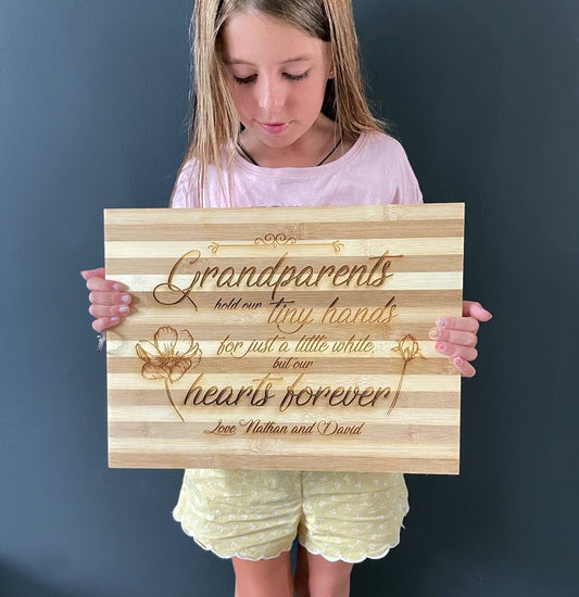 GRANDPARENTS engraved personalised cutting board