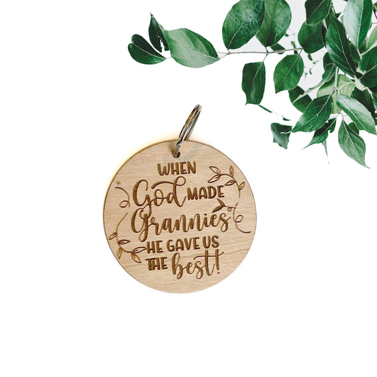 Granny is the Best engraved wooden keyring