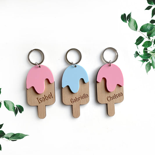 Acrylic Pastel Ice Cream bag tag / keyring