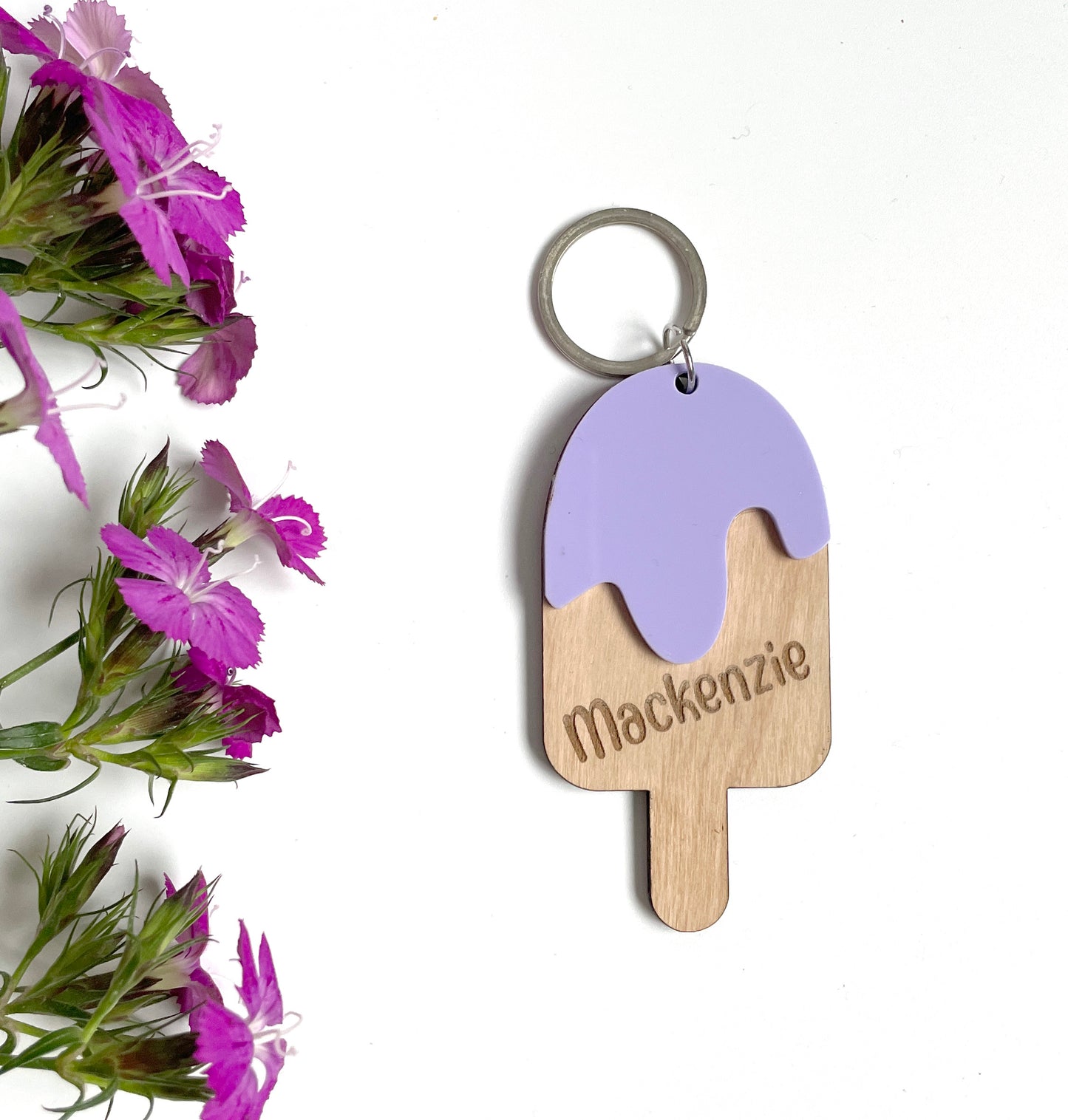 Acrylic Pastel Ice Cream bag tag / keyring