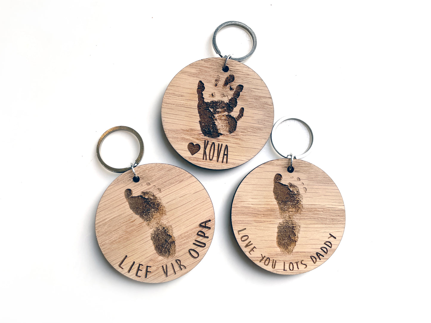 Hand Print or Foot Print Engraved Personalised Keyring