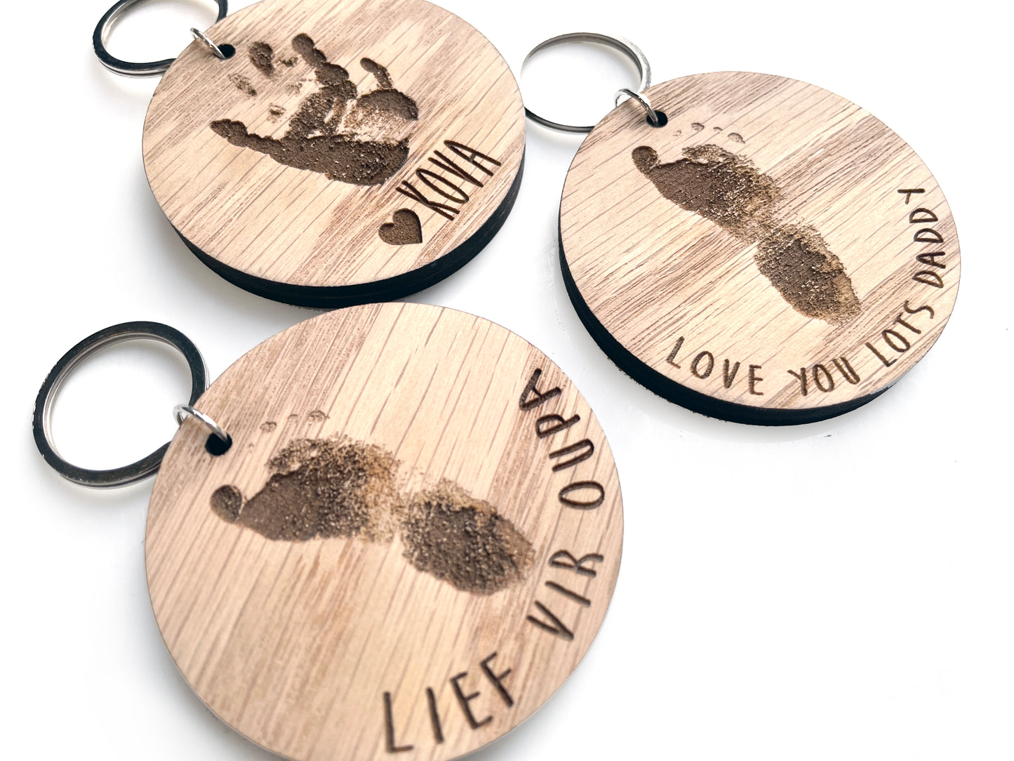 Hand Print or Foot Print Engraved Personalised Keyring