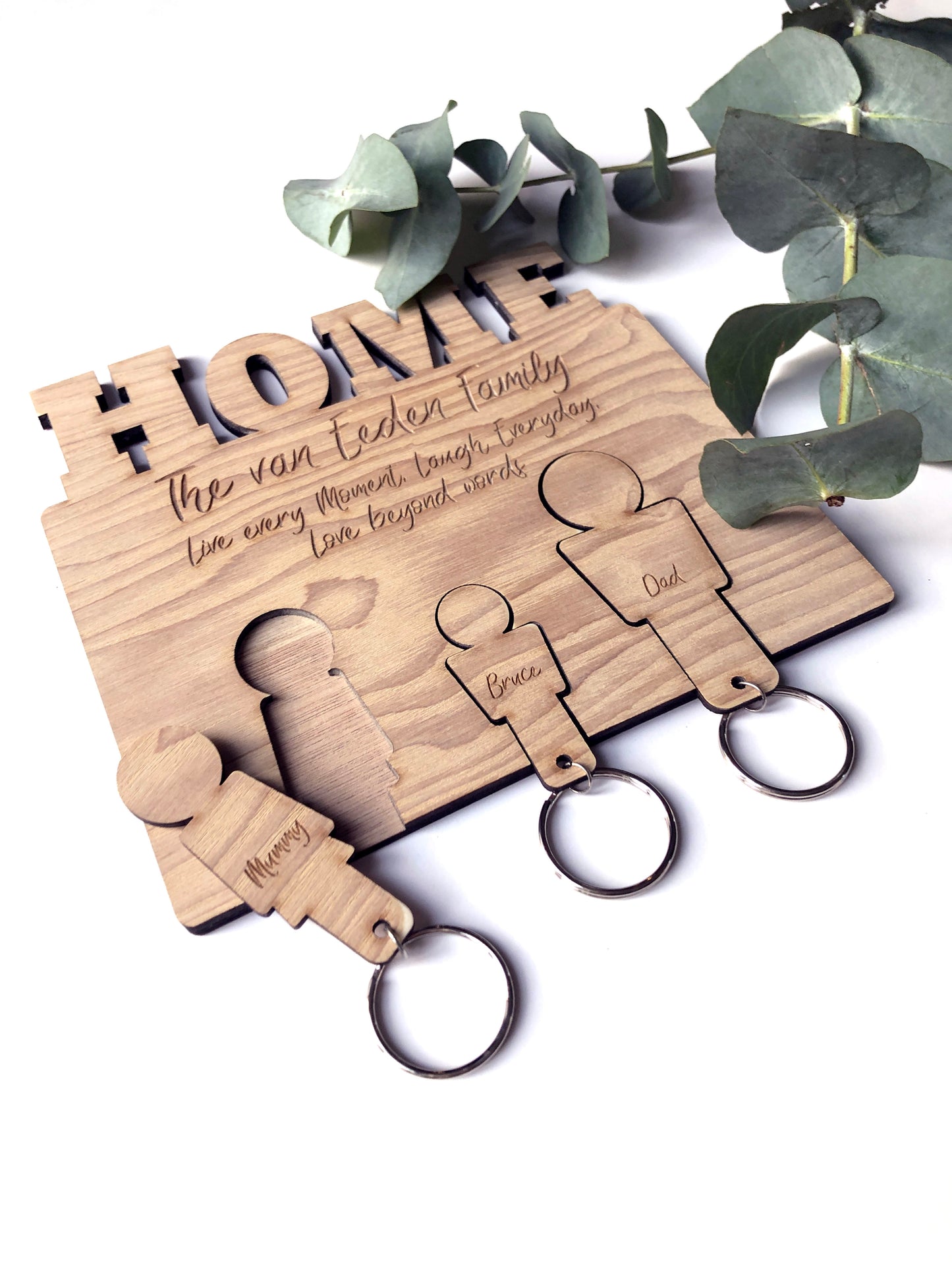 Personalised and Engraved Laser Cut Keyring Holder