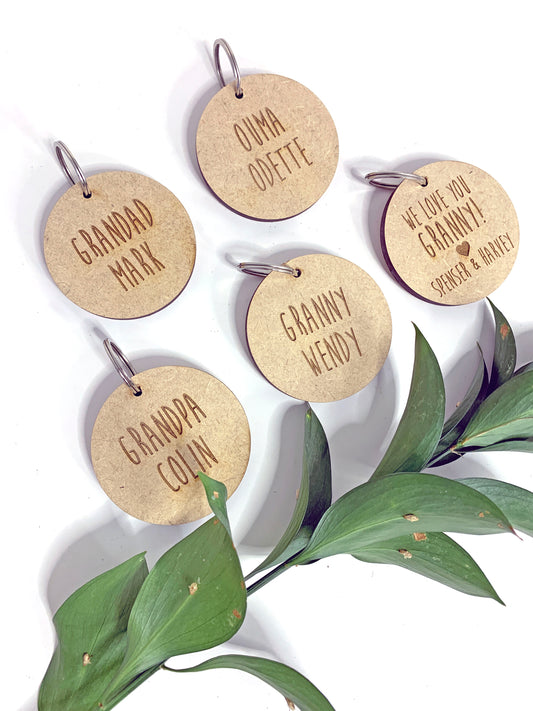 Personalized wooden keyrings