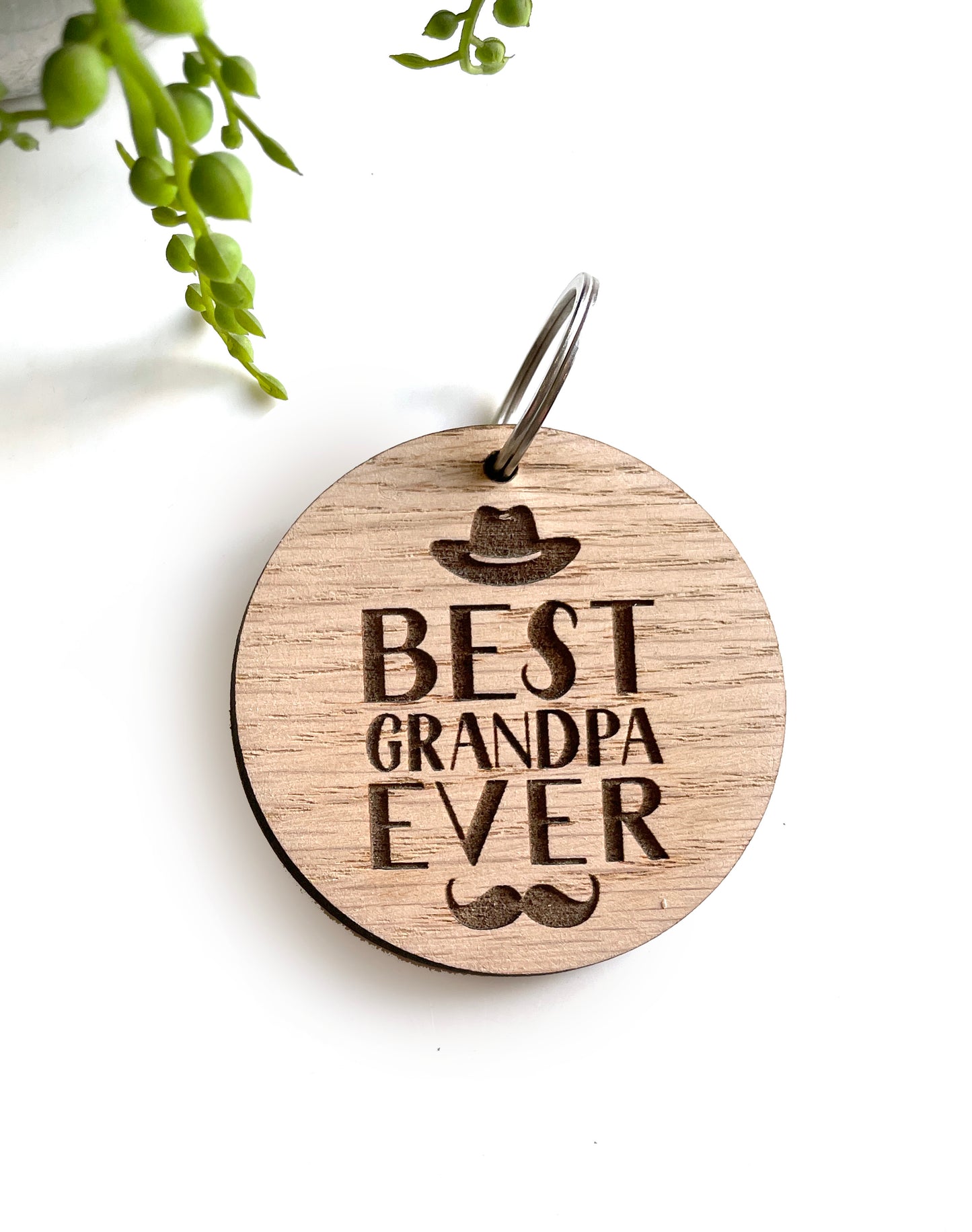 Personalized Dad / Grandpa Wooden Keyring
