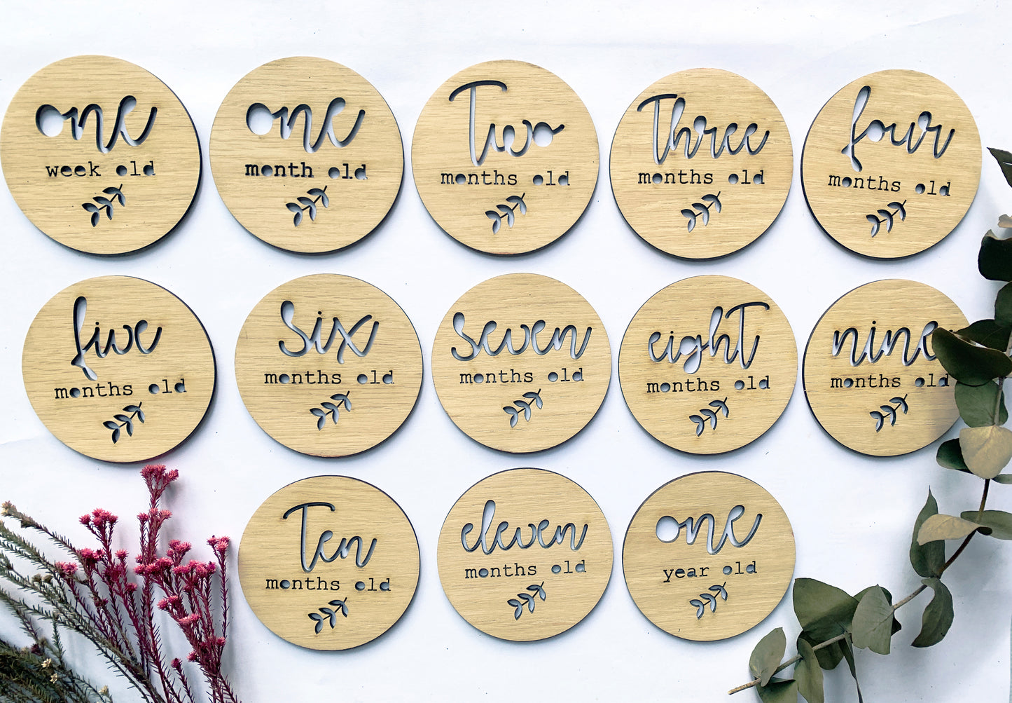 Wooden Laser Cut Milestone Plaques