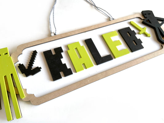 Minecraft themed Door Hanger