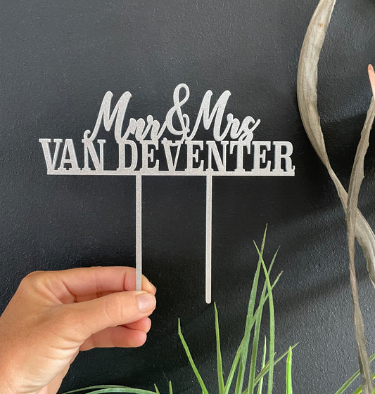 Mr & Mrs Personalized Cake Topper