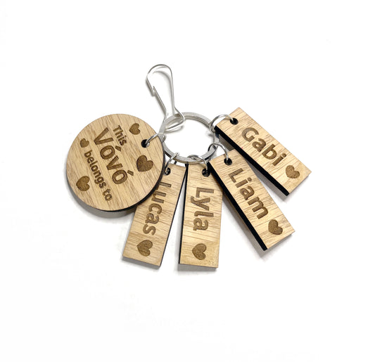 Personalised Engraved Keyring with Name Tags