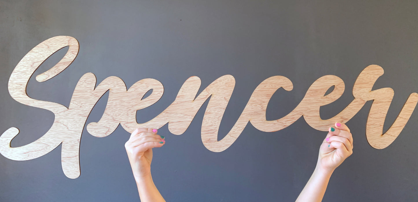 Personalized Wooden Name - Natural wood. 80cm long