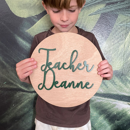 Personalized Teacher Name Desk Sign