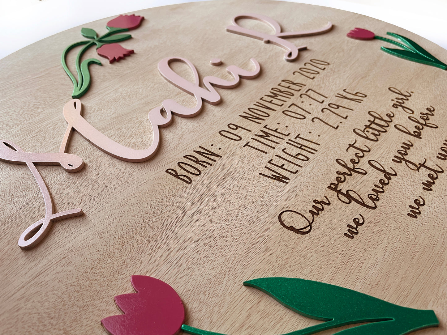 Name and Birth Plaque