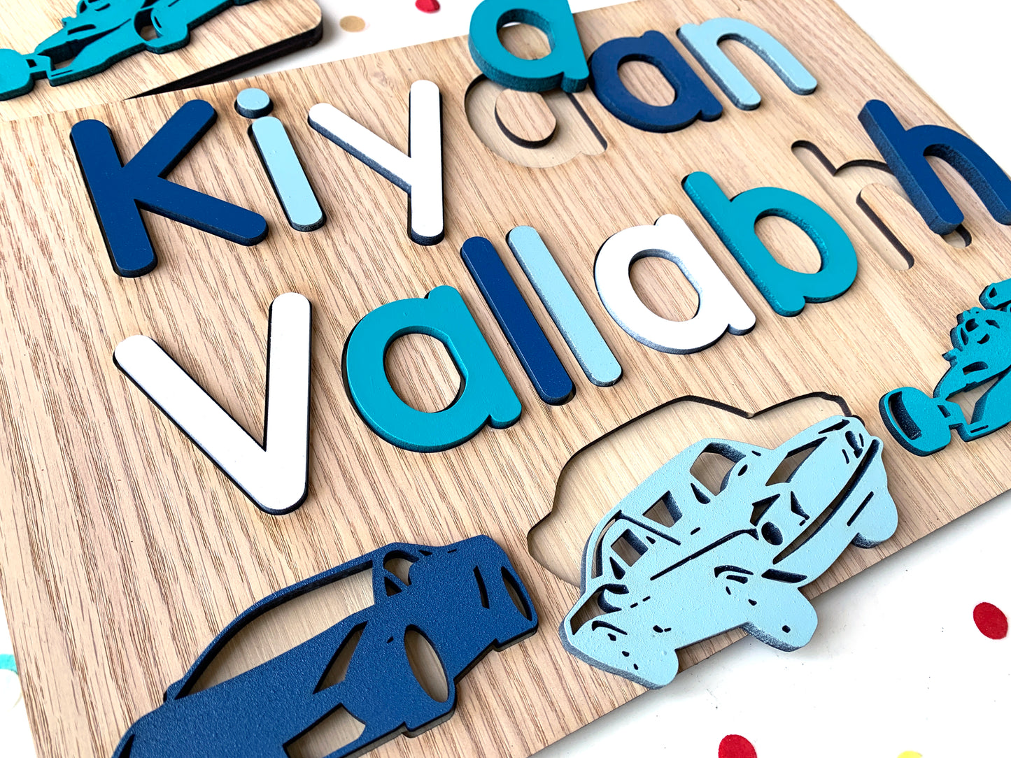 Personalized CARS Name and Surname Puzzle