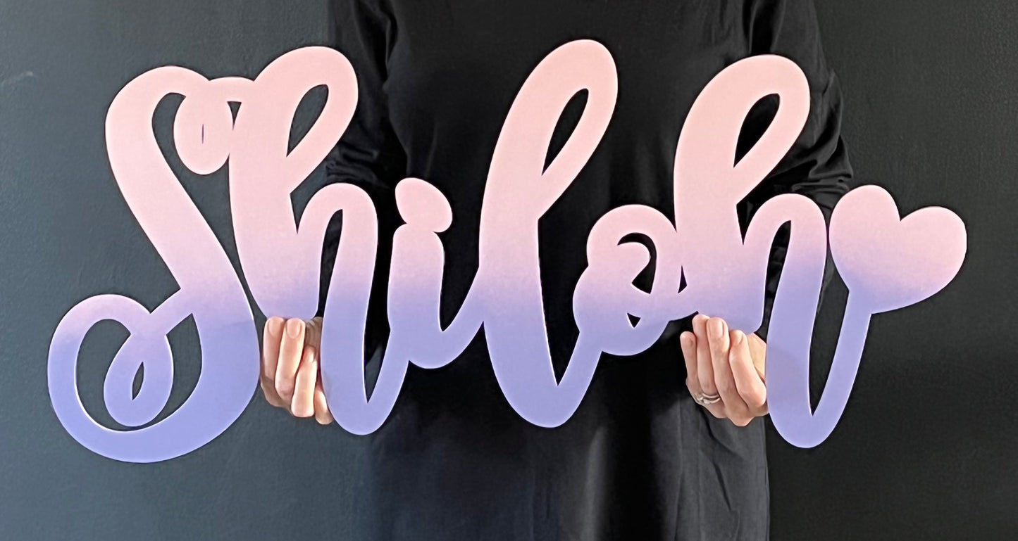 70cm long Wooden Name - Ombre