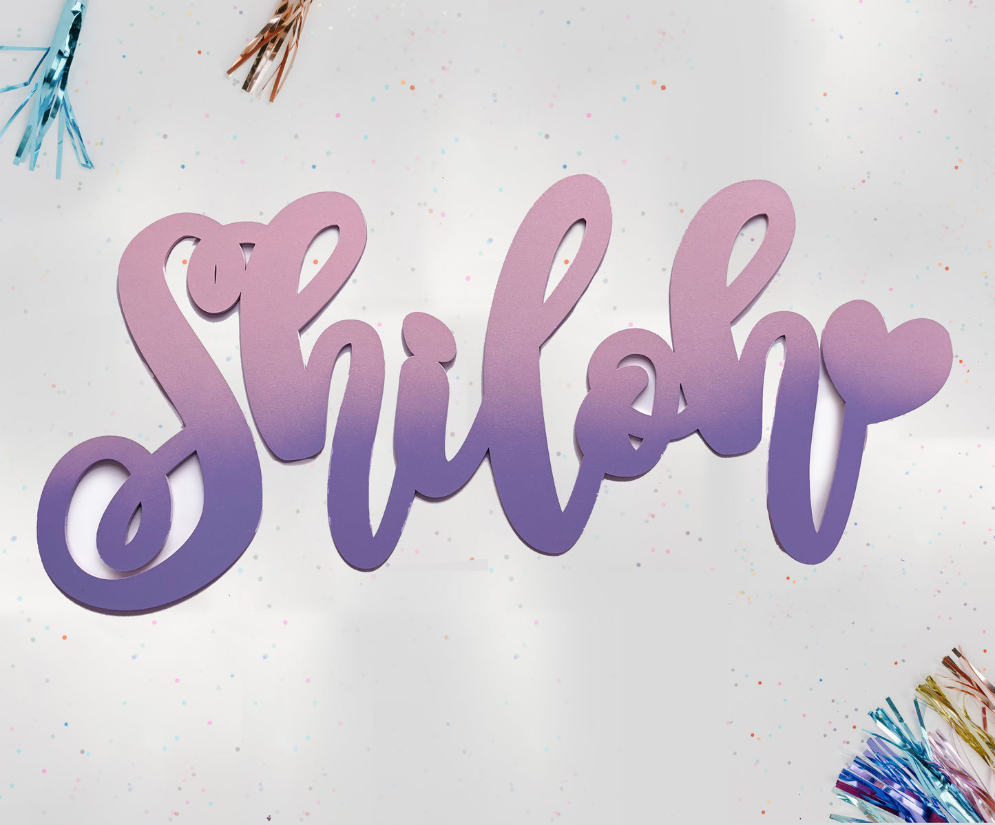 70cm long Wooden Name - Ombre