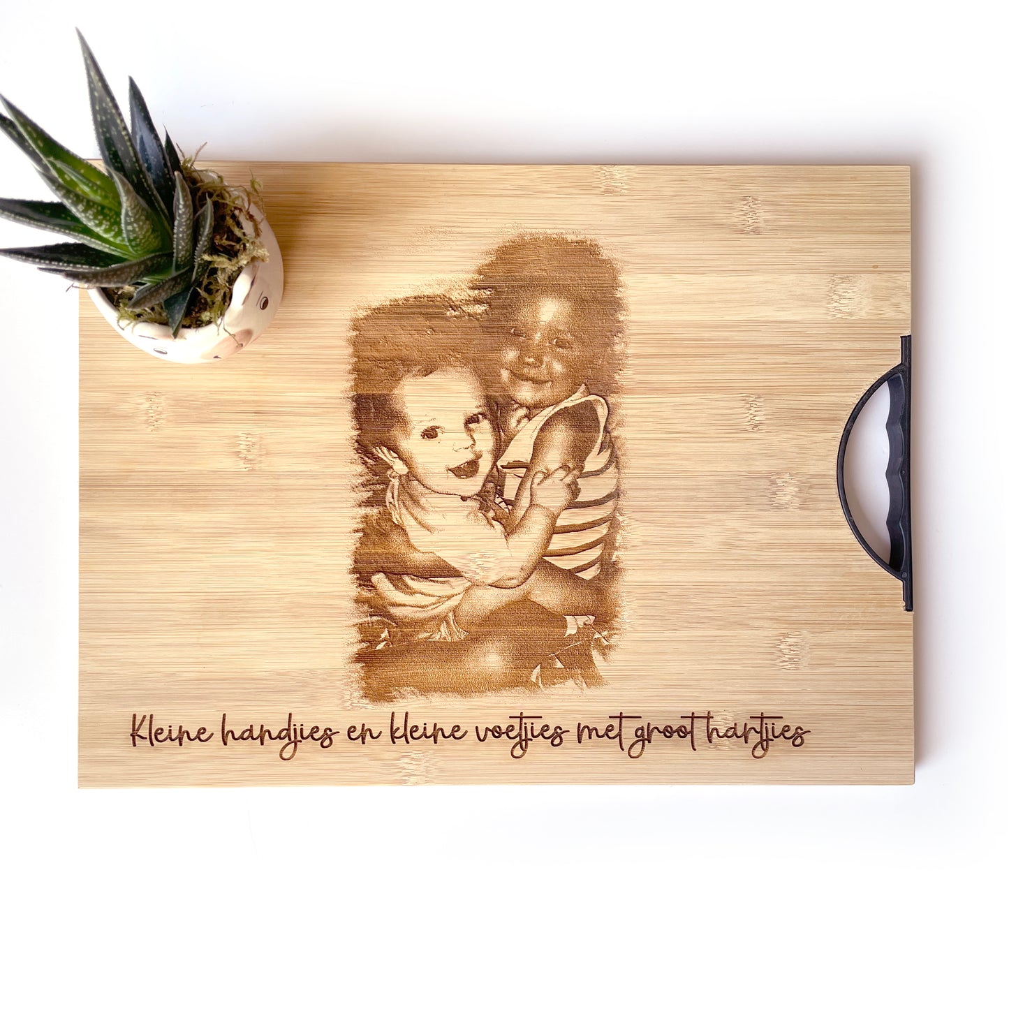 Photo engraved bamboo cutting board