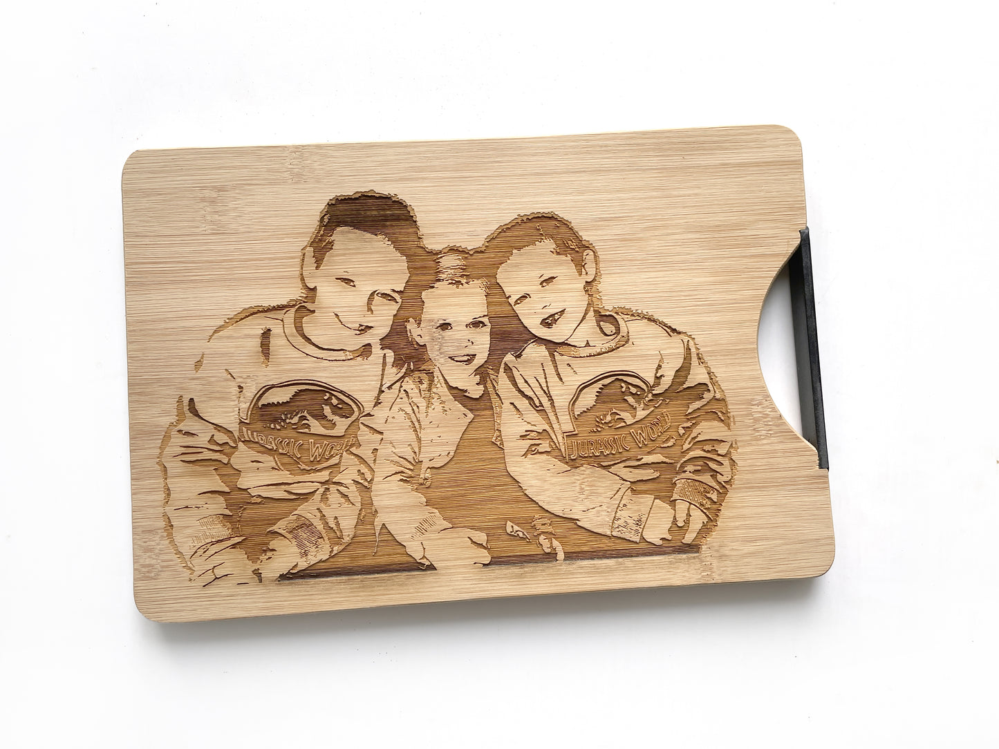 Photo engraved bamboo cutting board