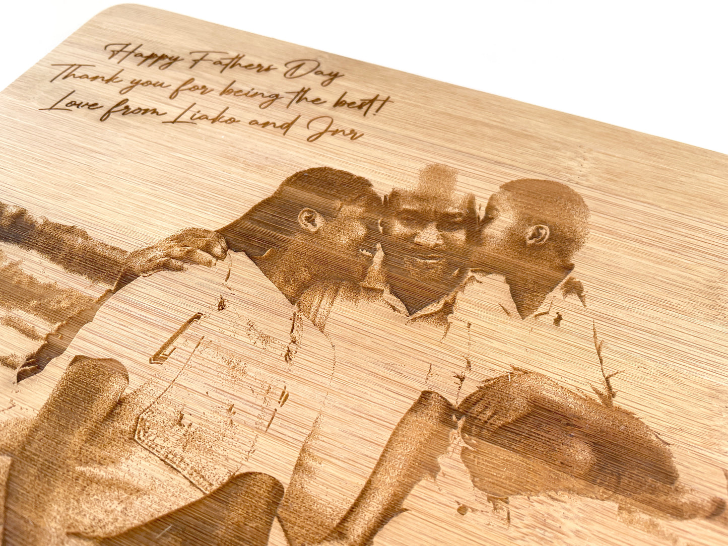 For Dad Photo engraved personalized cutting board