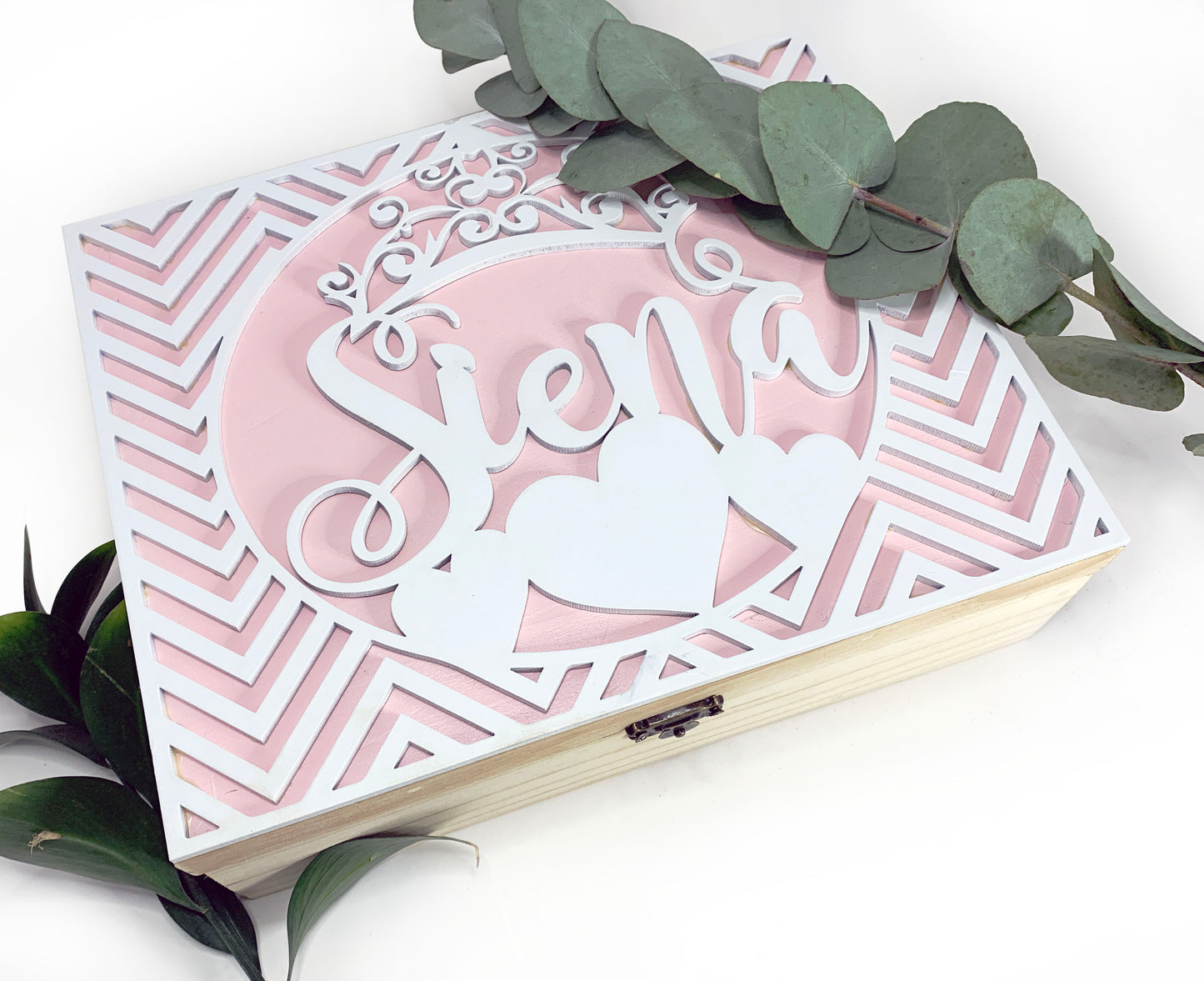 Hearts and crown Personalised Keepsake box