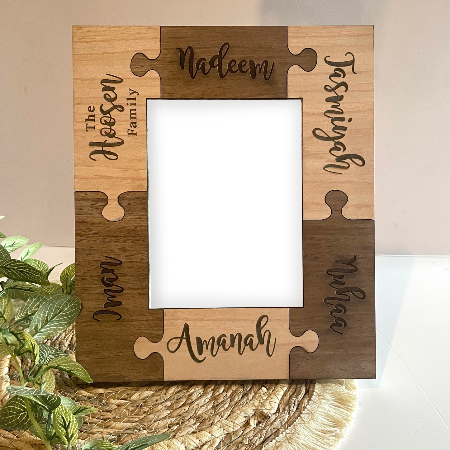 Personalised puzzle frame engraved