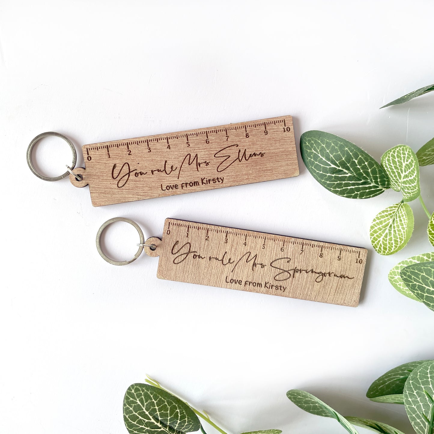 Personalised Teacher Engraved Keyrings