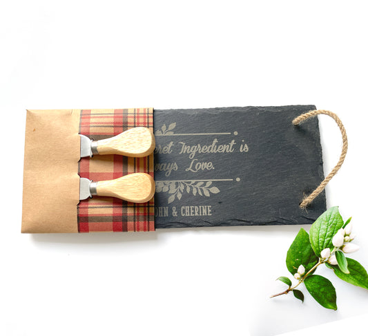 Slate stone cheese board