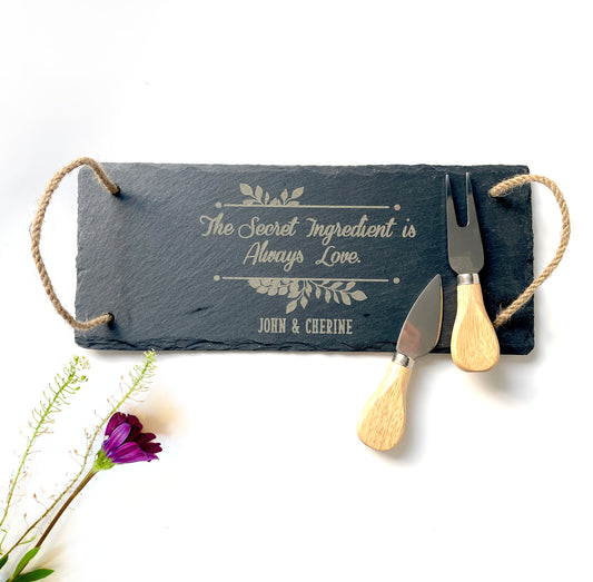 Slate stone cheese board